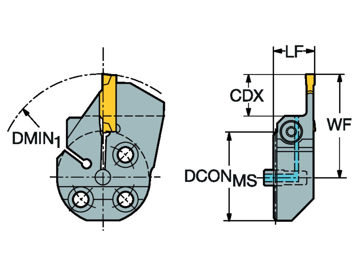 COROMANT CoroCut 1-2 Schneidkopf zum Einstechen 570-25R123G13C