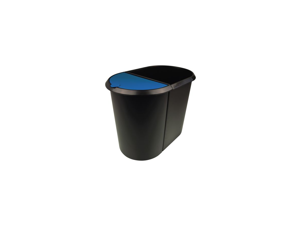 Papierkorb Duo-System schwarz/blau