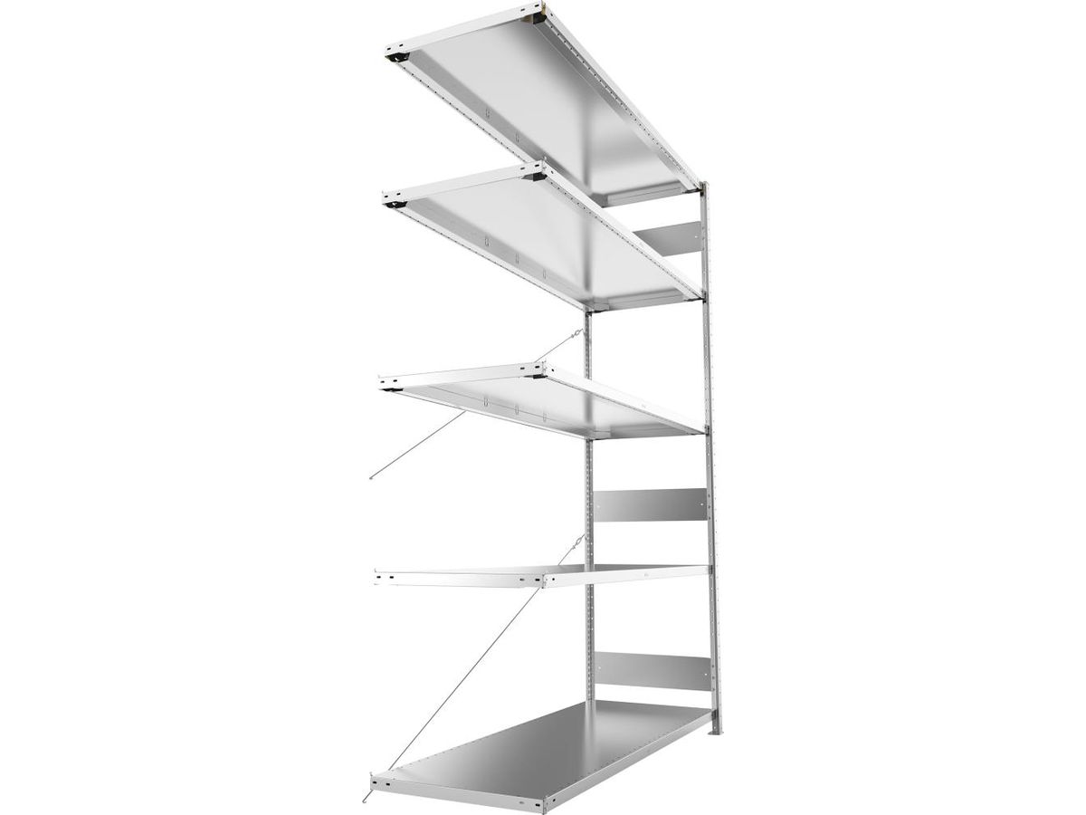 META Steckregal S3 CLIP 200 Fachl. 200kg vzk Anbaufeld 5 Böden B1700Xt600Xh2500mm