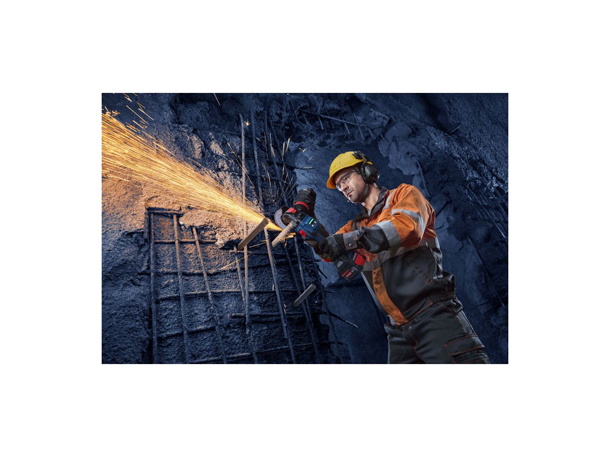 BOSCH Akku-Winkelschleifer EXWX18V-15S X-Lock 2x18V/8,0 Ah, Ladegerät, L-BOXX