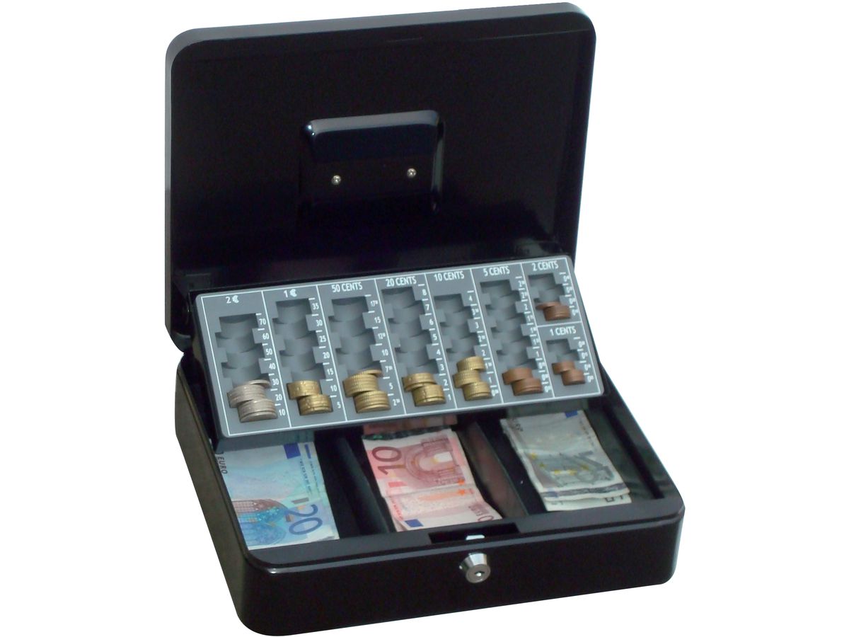 Geldkassette, schwarz Euroein., 370x290x110