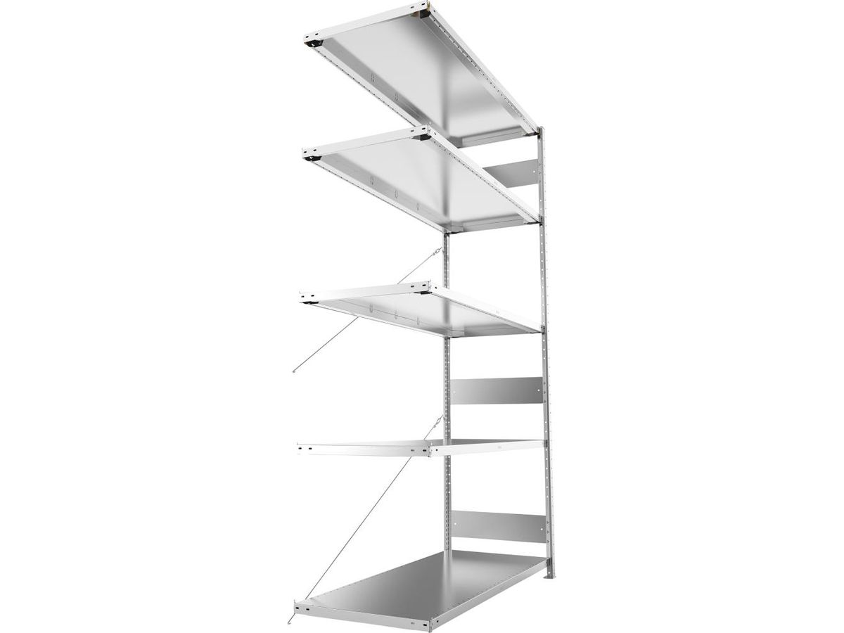 META Steckregal S3 CLIP 200 Fachl. 200kg vzk Anbaufeld 5 Böden B1500Xt600Xh2500mm
