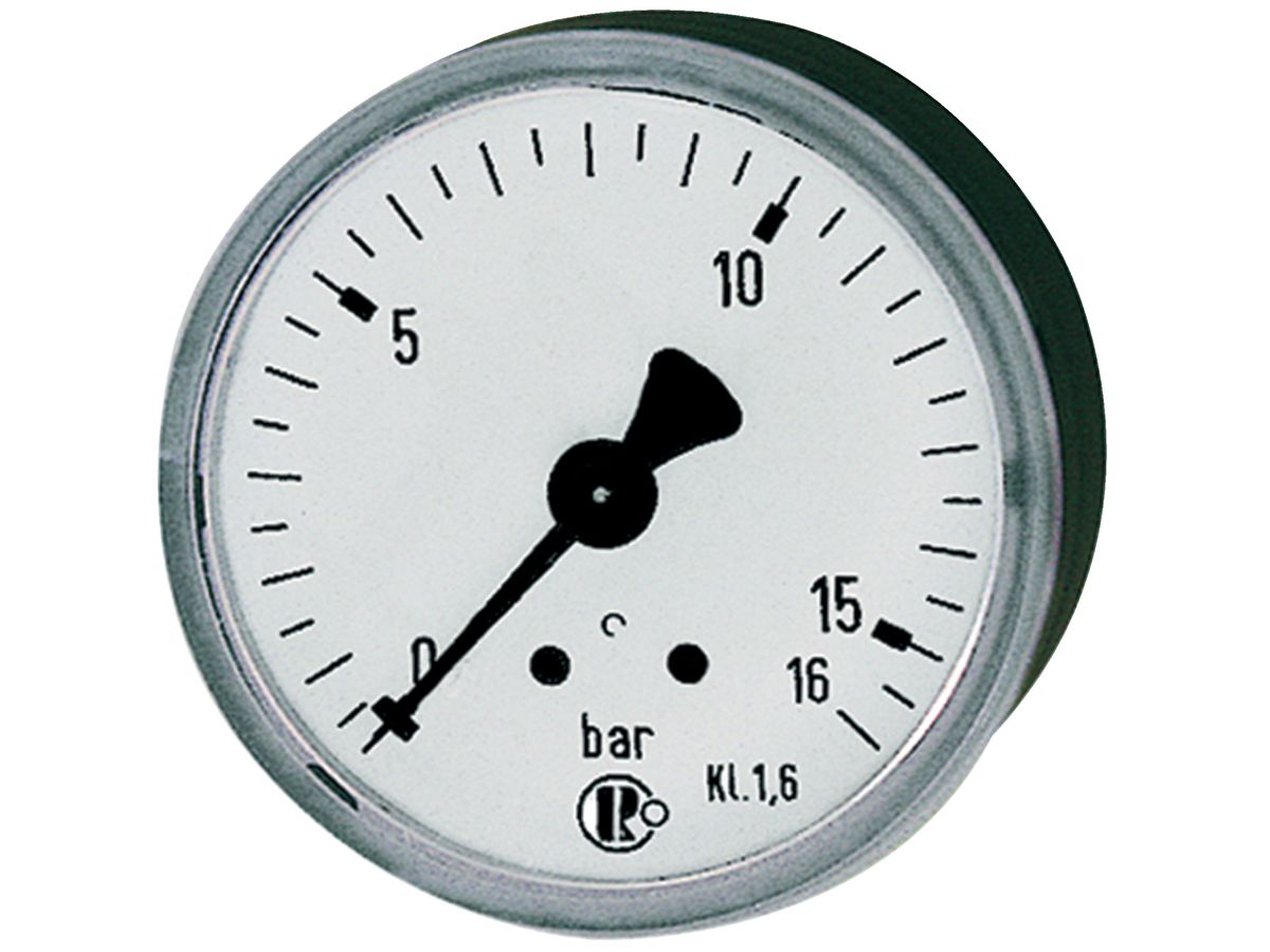 Manometer achterzijde centrisch 50mm 0-4 bar G1/4" RIEGLER