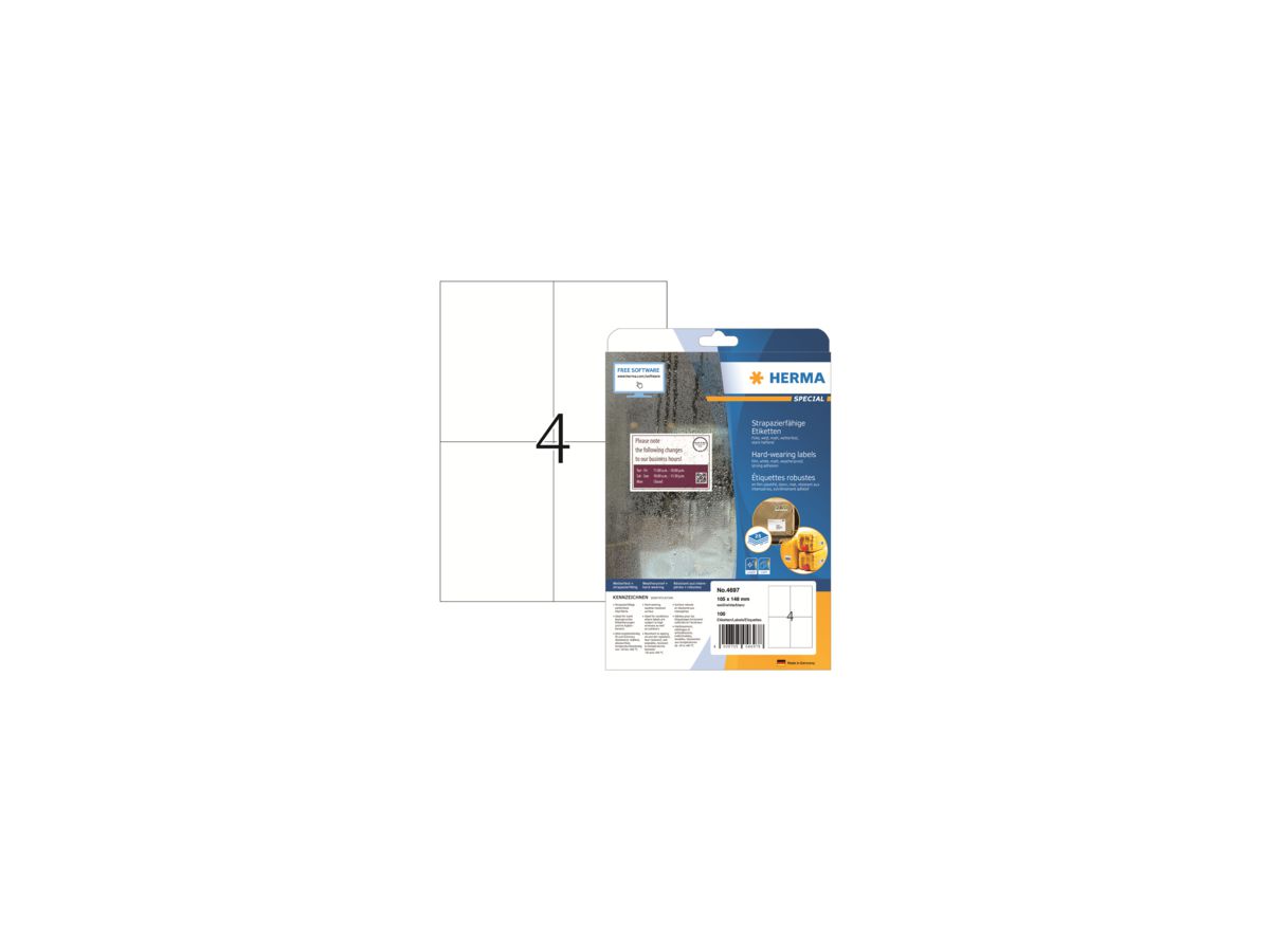 HERMA Etikett SuperPrint 4697 105x148mm weiß 100 St./Pack.