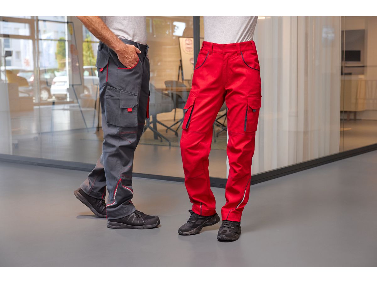 JN847 Workwear Pants-Level 2 carbon/red Gr. 52
