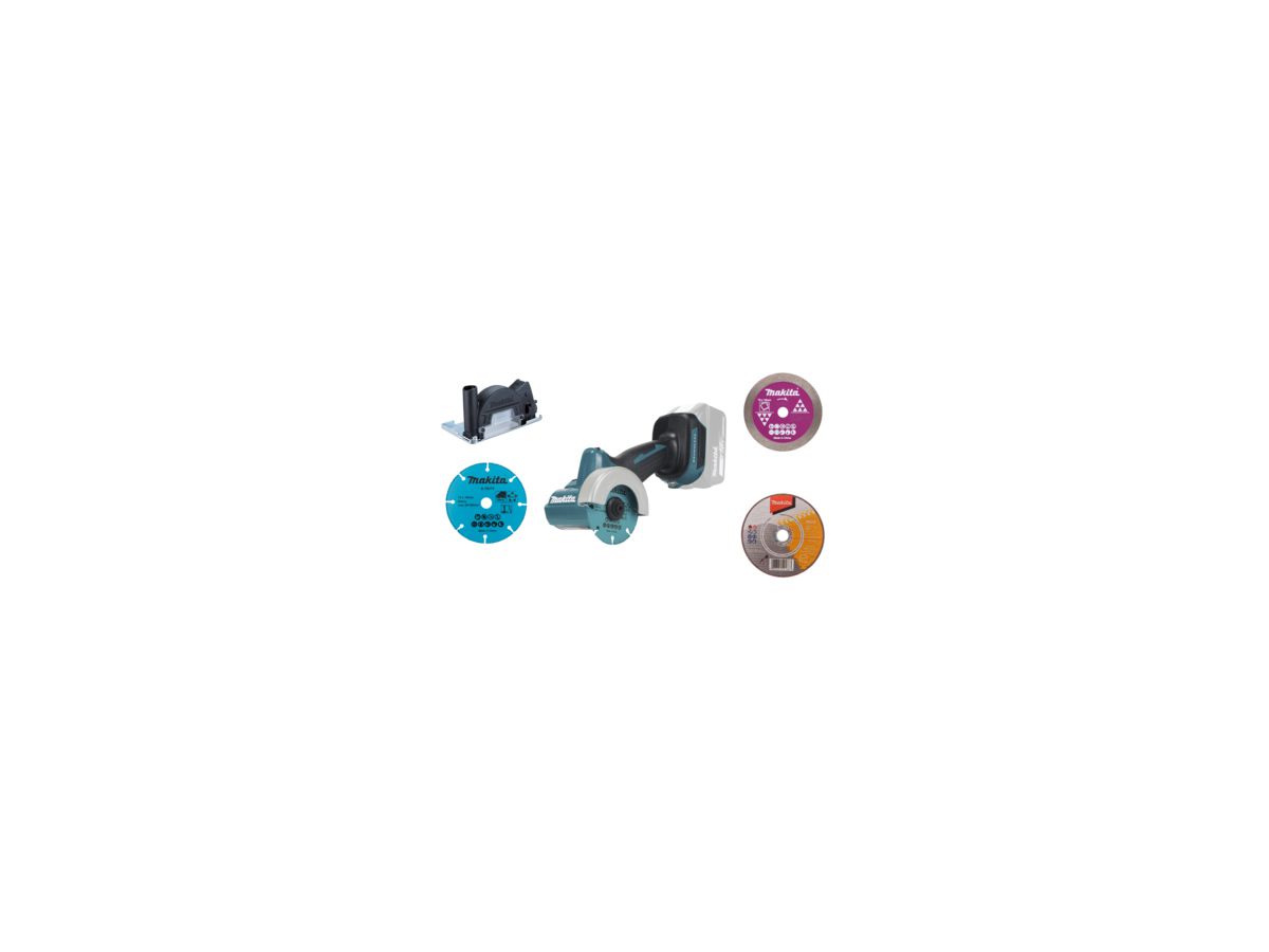 MAKITA Akku-Winkelschleifer DMC300Z solo inkl. 1 Diamant- und 2 Trennscheiben