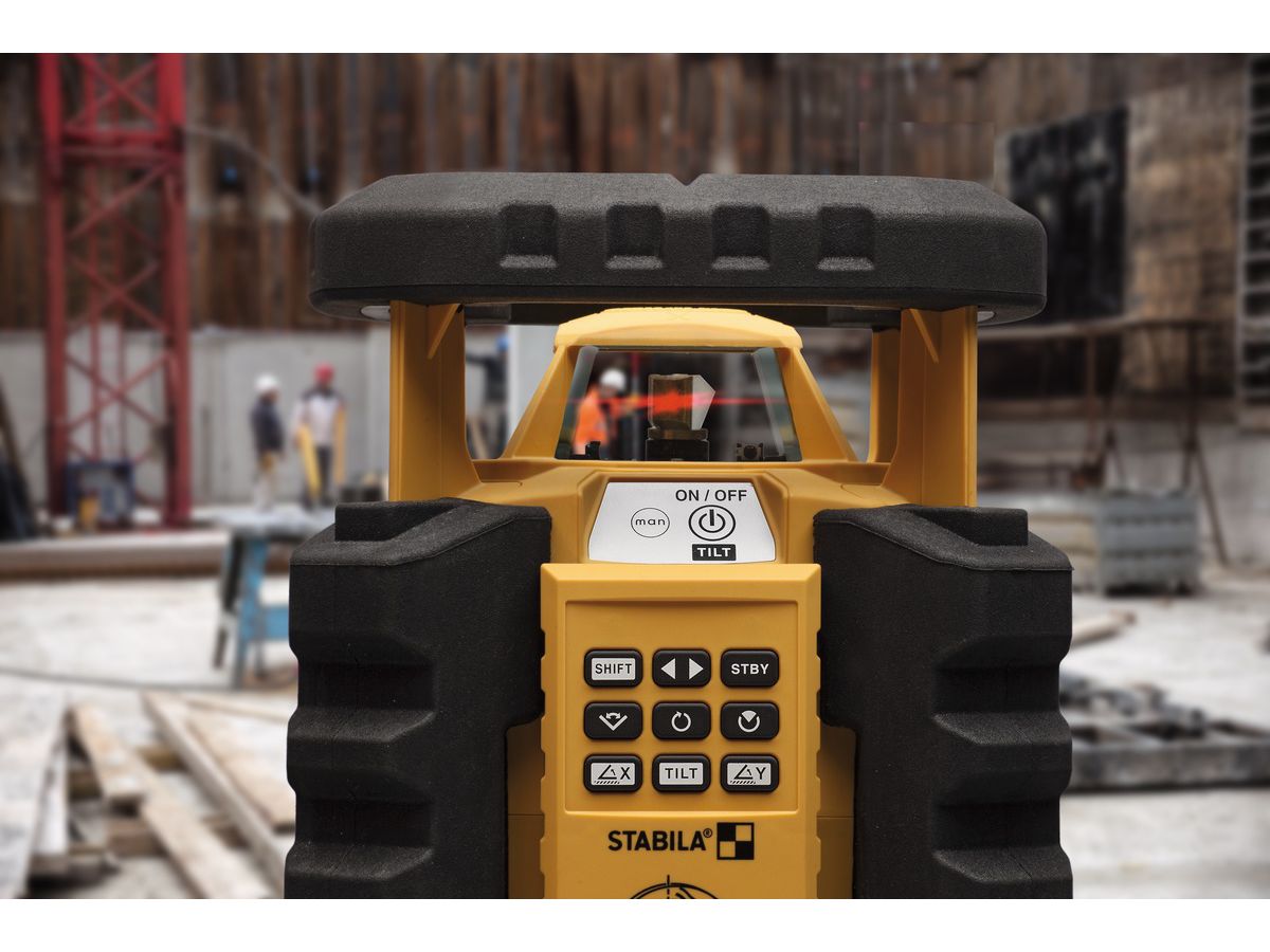 STABILA Rotationslaser mit Receiver Outdor Set LAR350+Baustativ+Niv.Latte