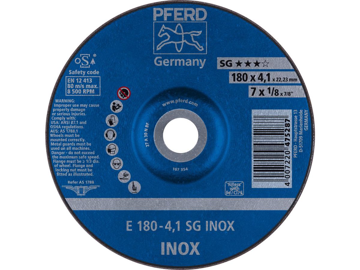 PFERD Schruppscheiben E 178-4 A 30 N SG-Inox PIPE