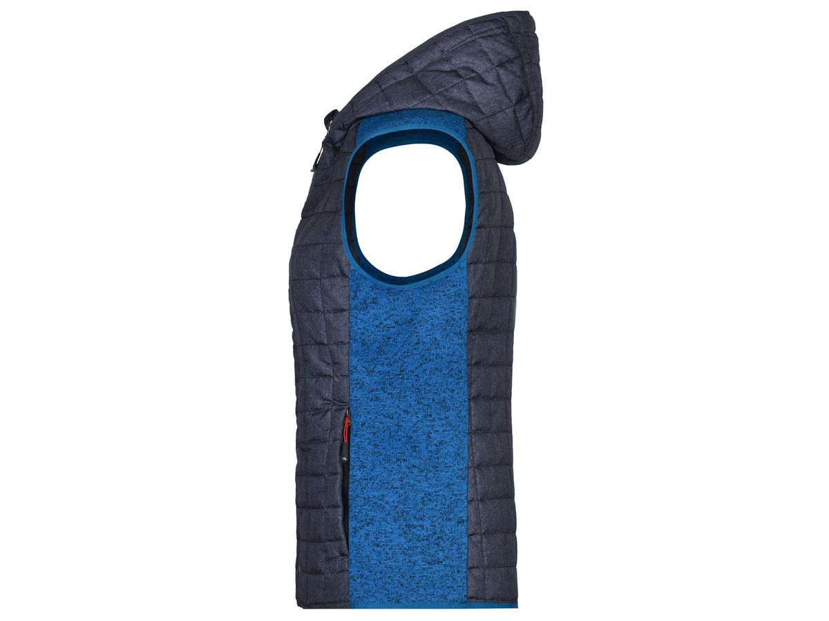 JN Ladies' Knitted Hybrid Vest JN767 royal-mel./anthr.-mel., Größe S