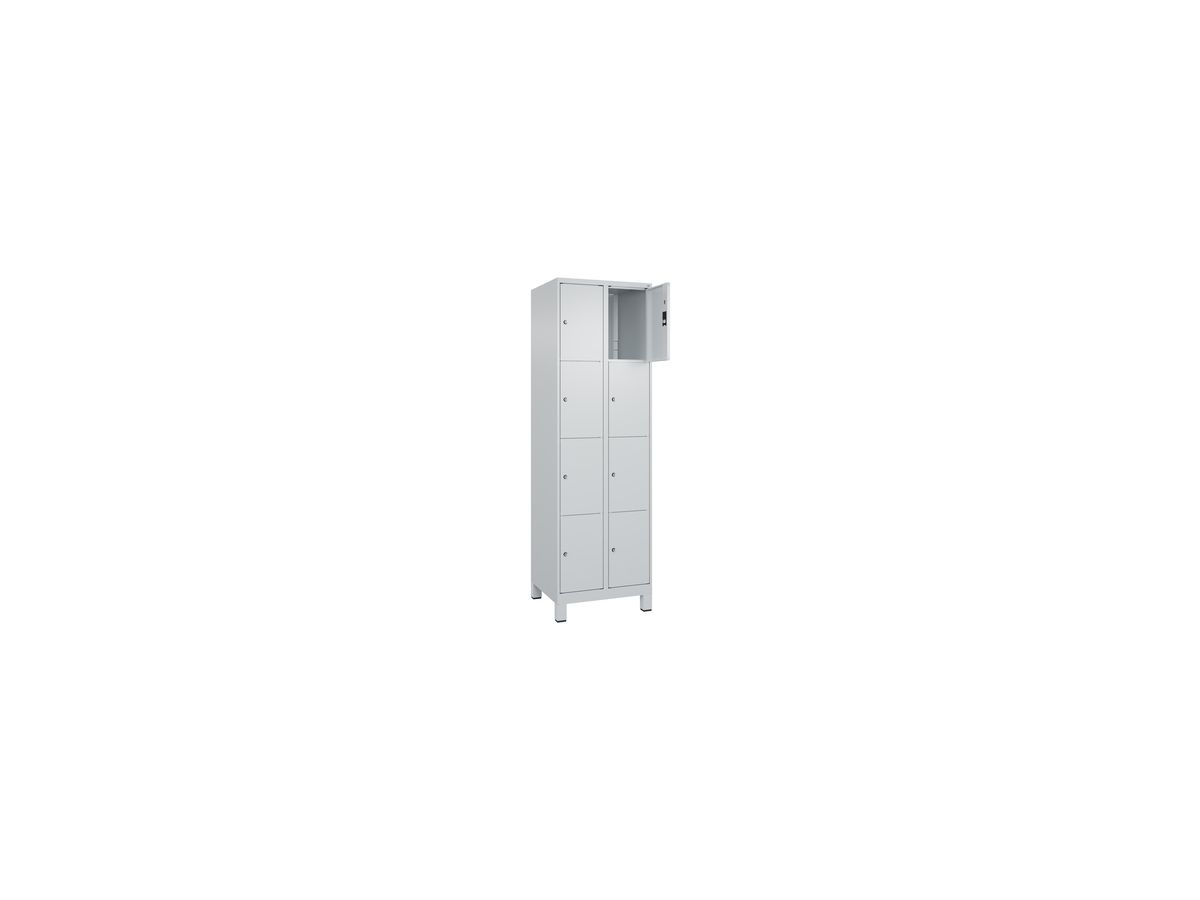 C+P Fächerschrank CLASSIC, Füße 1950x600x500mm, 7035, 2x4 Fächer