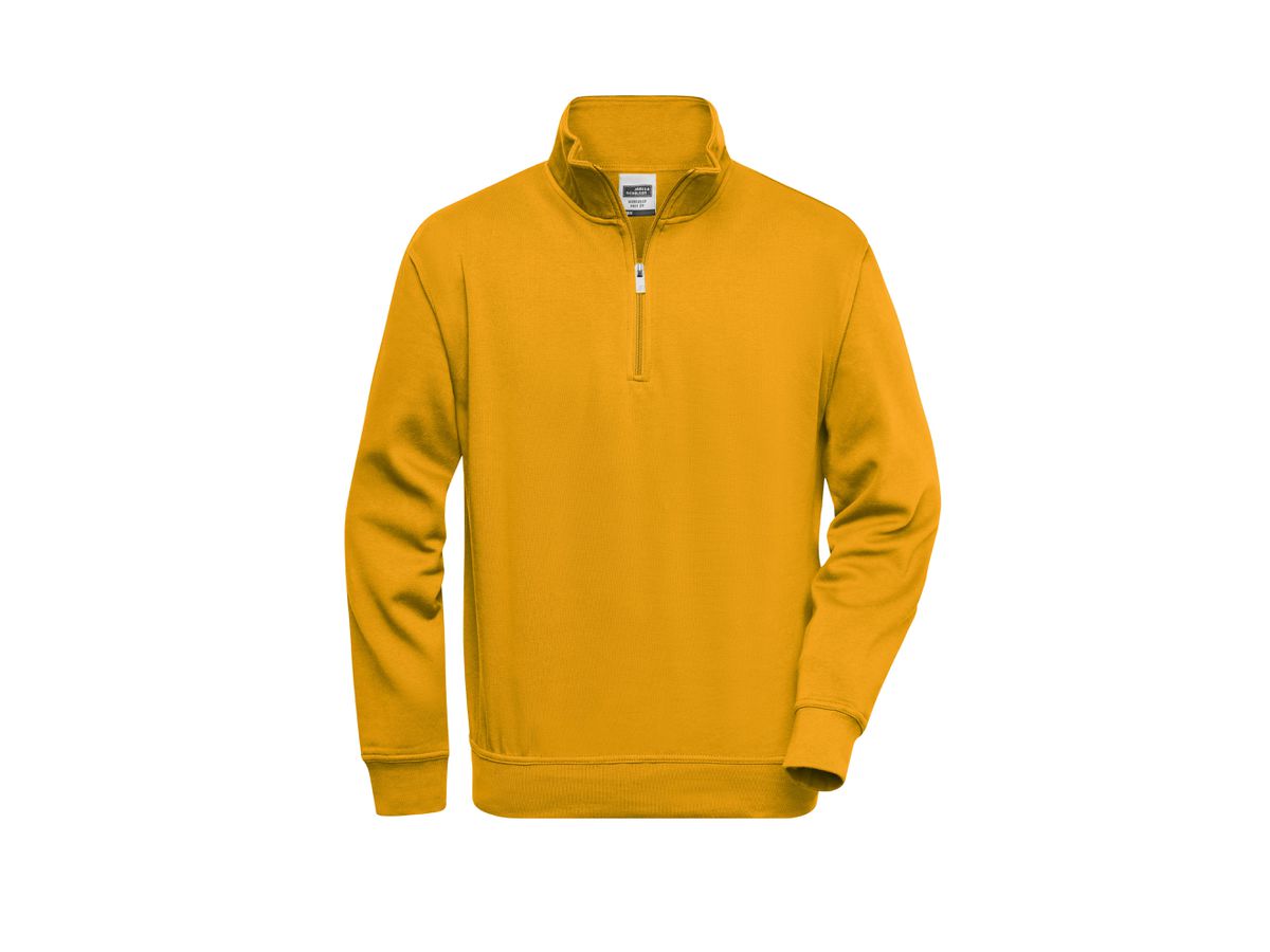 JN Workwear Half Zip Sweat JN831 70%BW/30%PES, gold-yellow, Größe XL