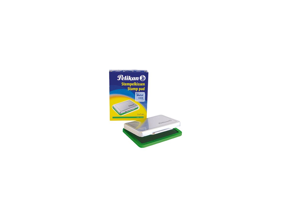 Pelikan Stempelkissen 331199 Gr.3 5x7cm Metallic-Gehäuse grün
