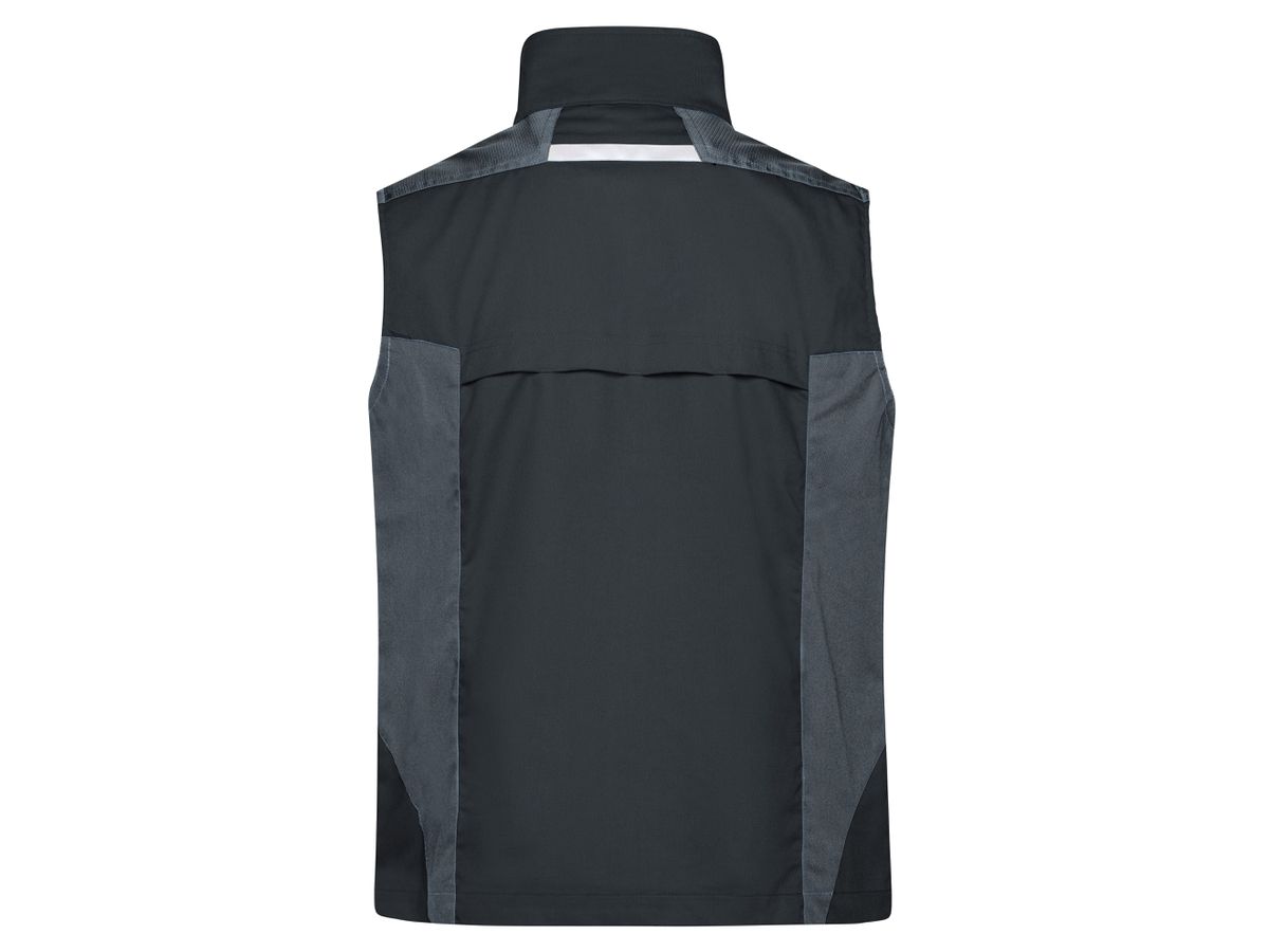 JN Workwear Vest JN822 65%PES/35%BW, black/carbon, Größe 5XL