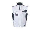 JN Workwear Vest JN822 65%PES/35%BW, white/carbon, Größe 2XL