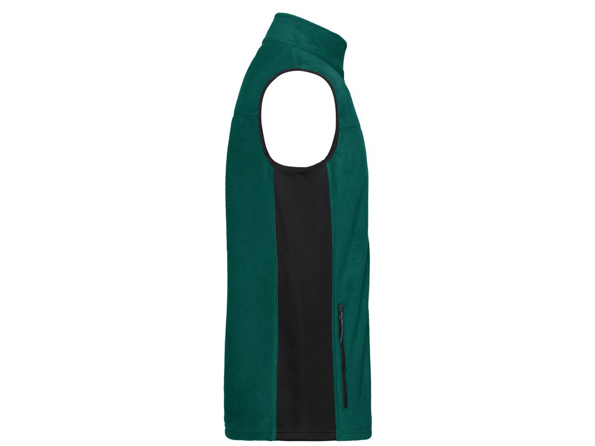 JN Men's Workwear Fleece Vest JN856 100%PES, dark-green/black, Größe XS