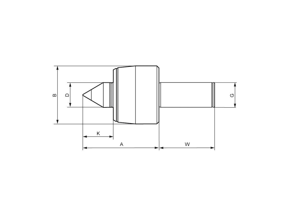 RÖHM Körnerspitze mitlaufend zylindrisch K106HZA 25mm