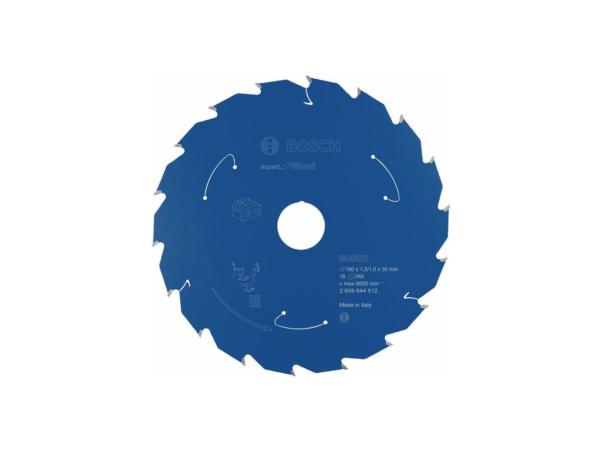 BOSCH Kreissägeblatt Expert for Wood 190x30x1,5/1 mm, 18 Z