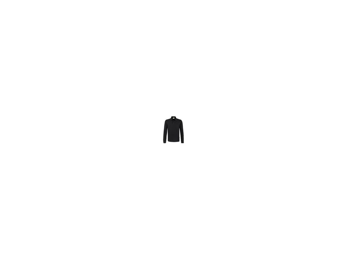 HAKRO Longsleeve-Poloshirt Mikralinar 815 Fb. 005 schwarz Größe XS