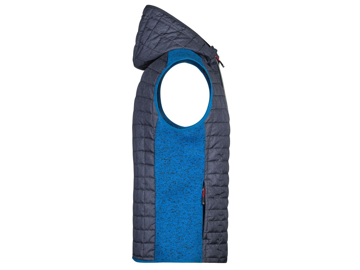 JN Men's Knitted Hybrid Vest JN768 royal-mel./anthr.-mel., Größe M