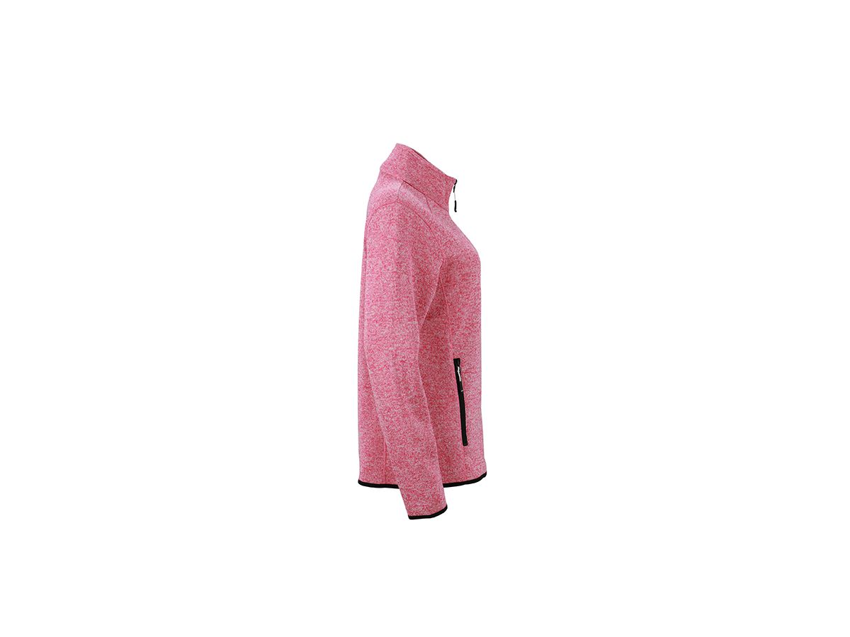 JN Ladies Knitted Fleece Jacket JN761 100%PES, pink-melange/off-white, Größe L