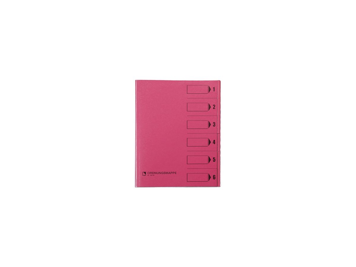 Bene Ordnungsmappe 083600RS DIN A4 6Fächer PVC rosa