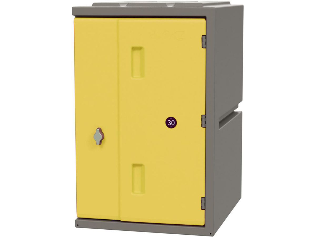 Kunststoff-Schließfach 600 mm, Tür gelb