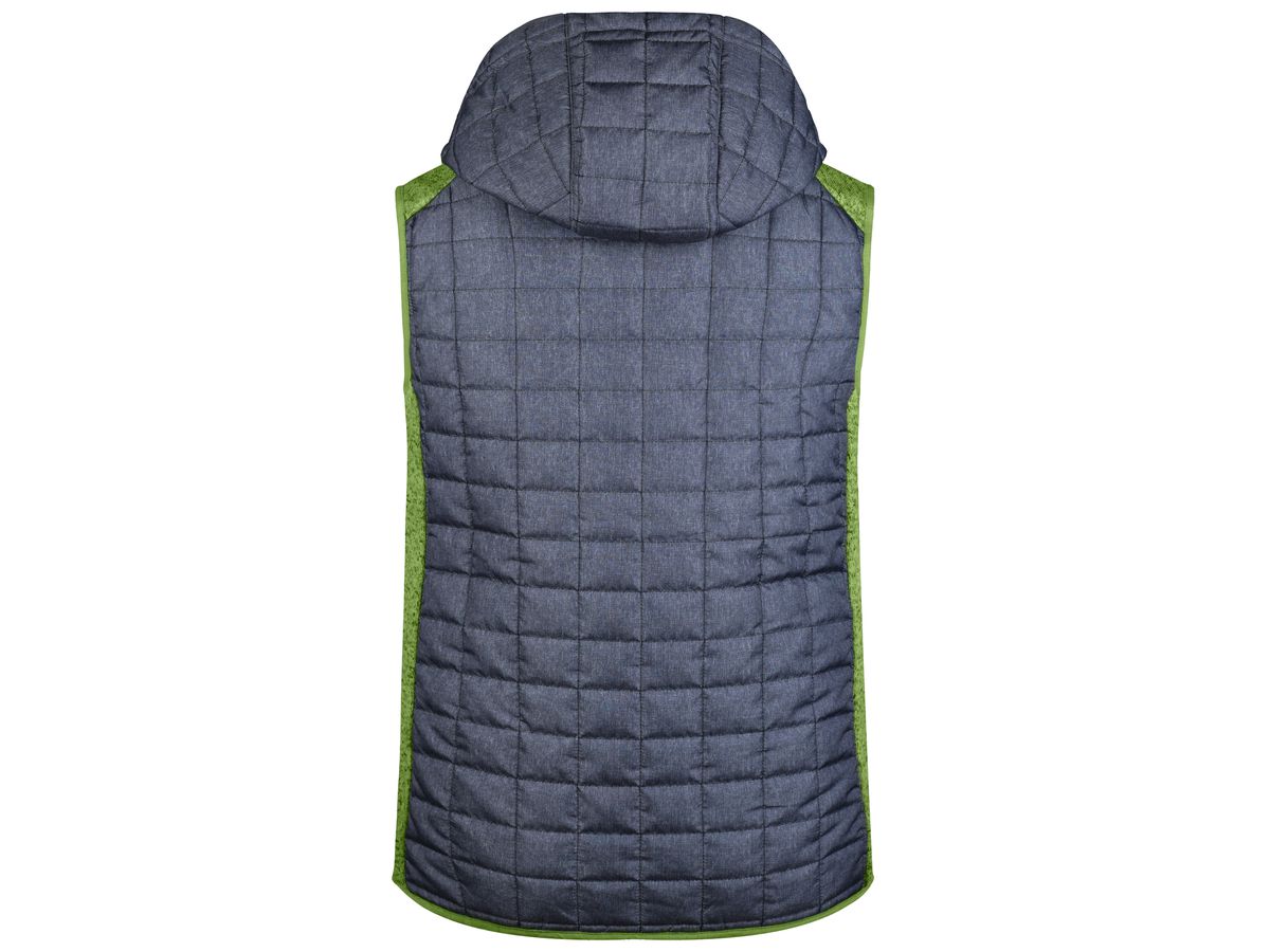 JN Men's Knitted Hybrid Vest JN768 kiwi-melange/anthracite-melange, Größe S
