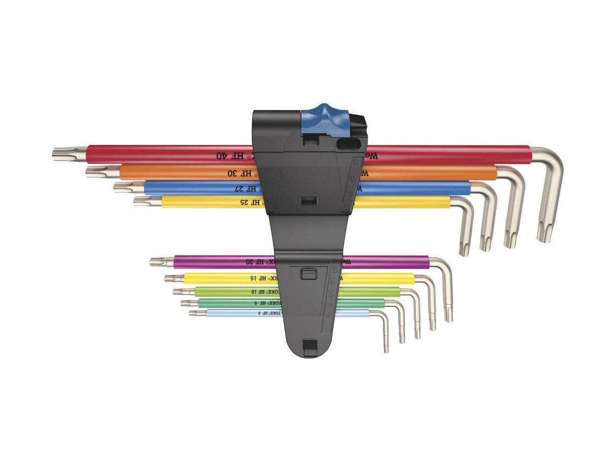 WERA TORX haakse schroevendraaierset 3967/9 9-delig, T8-T40, roestvrij staal