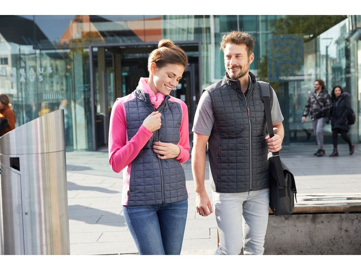JN Ladies' Knitted Hybrid Vest JN739 light-melange/anthracite-melange Gr. L