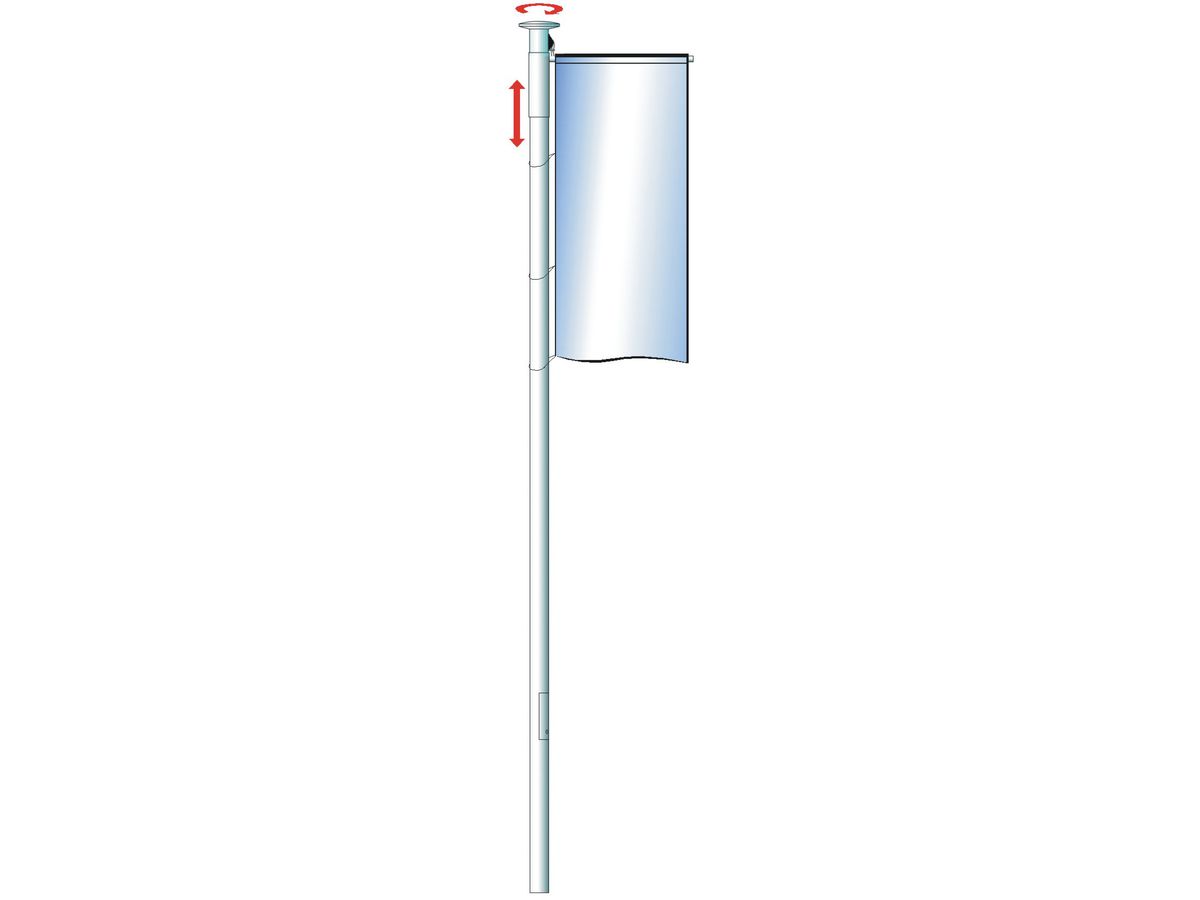 Fahnenmast Alu zylindr. D 75mm 6,8m HüB HDKA Hül