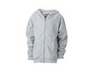 JN Hooded Jacket Junior JN059K 100%BW, grey-heather, Größe 2XL