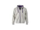 JN Mens Doubleface Jacket JN355 55%PES/45%BW, grey-heather/purple,  3XL
