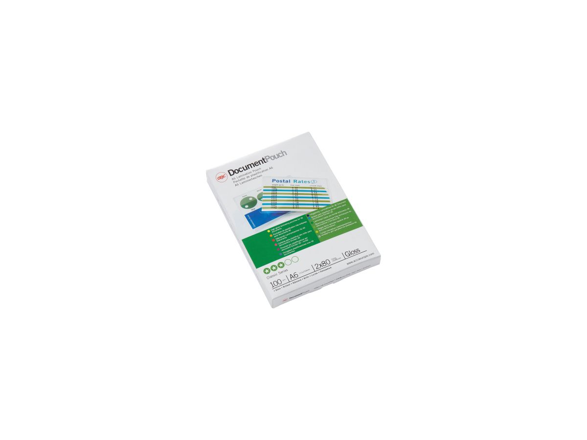 GBC Folientasche DocumentPouch IB585067 DIN A6 80mic 100 St./Pack.