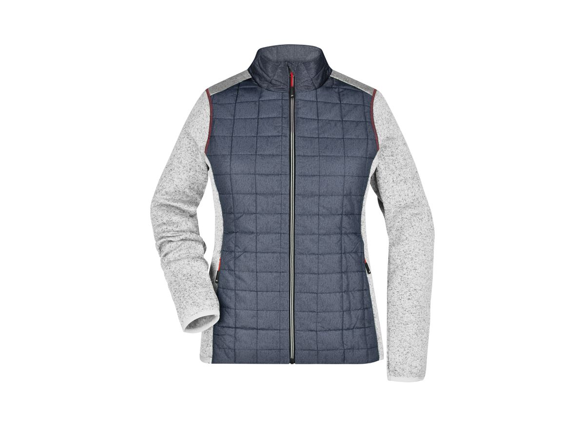 JN Ladies' Knitted Hybrid Jacket JN741 light-melange/anthracite-melange Gr. XS