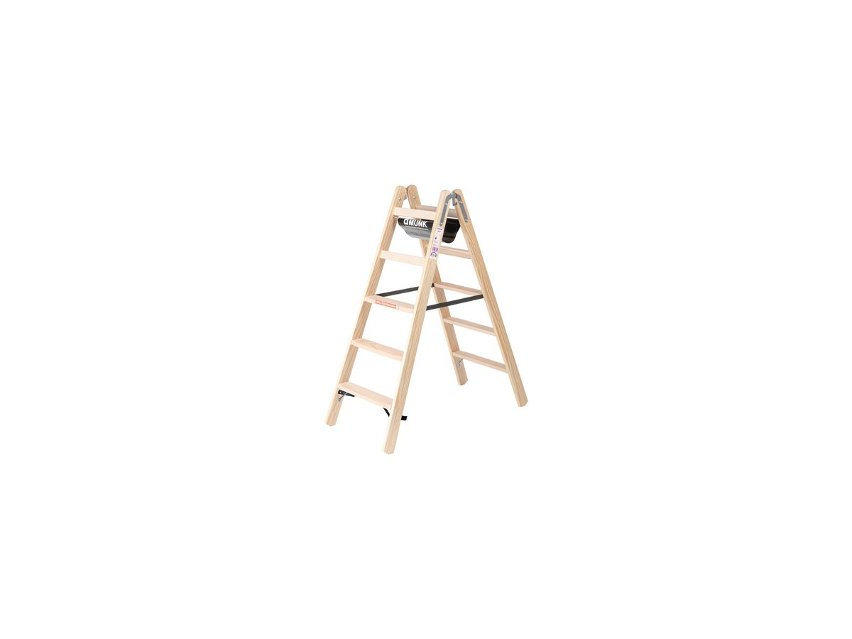 Stufen-Stehleiter beidseitig begehbar Holz  33810  2x5