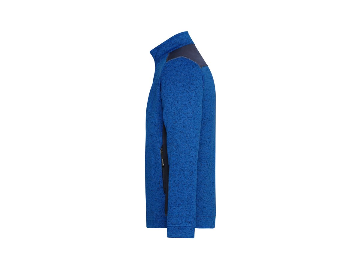 JN Strickfleece Jacke royal-melange/navy 100% Polyester 280g/m JN 862 Gr. M