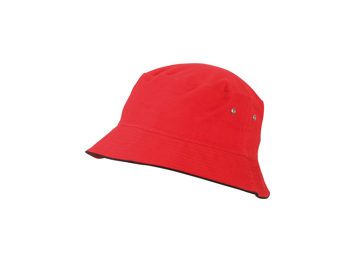 mb Fisherman Piping Hat for Kids MB013 100%BW, red/black, Größe one size