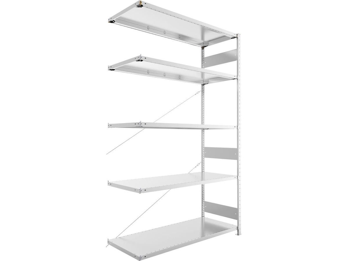 META Steckregal S3 CLIP 200 Fachl. 200kg vzk Anbaufeld 5 Böden B1500Xt600Xh2500mm