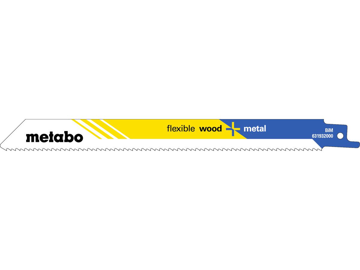 METABO Säbelsägeblatt flexible wood 200x0,9 mm / ZT 2,5/10 TPI, VE 200