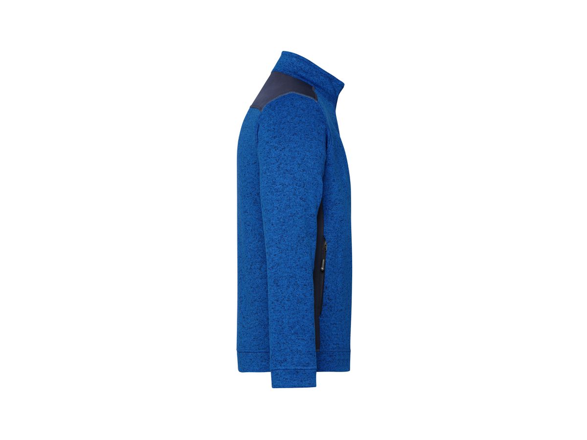 JN Strickfleece Jacke royal-melange/navy 100% Polyester 280g/m JN 862 Gr. M