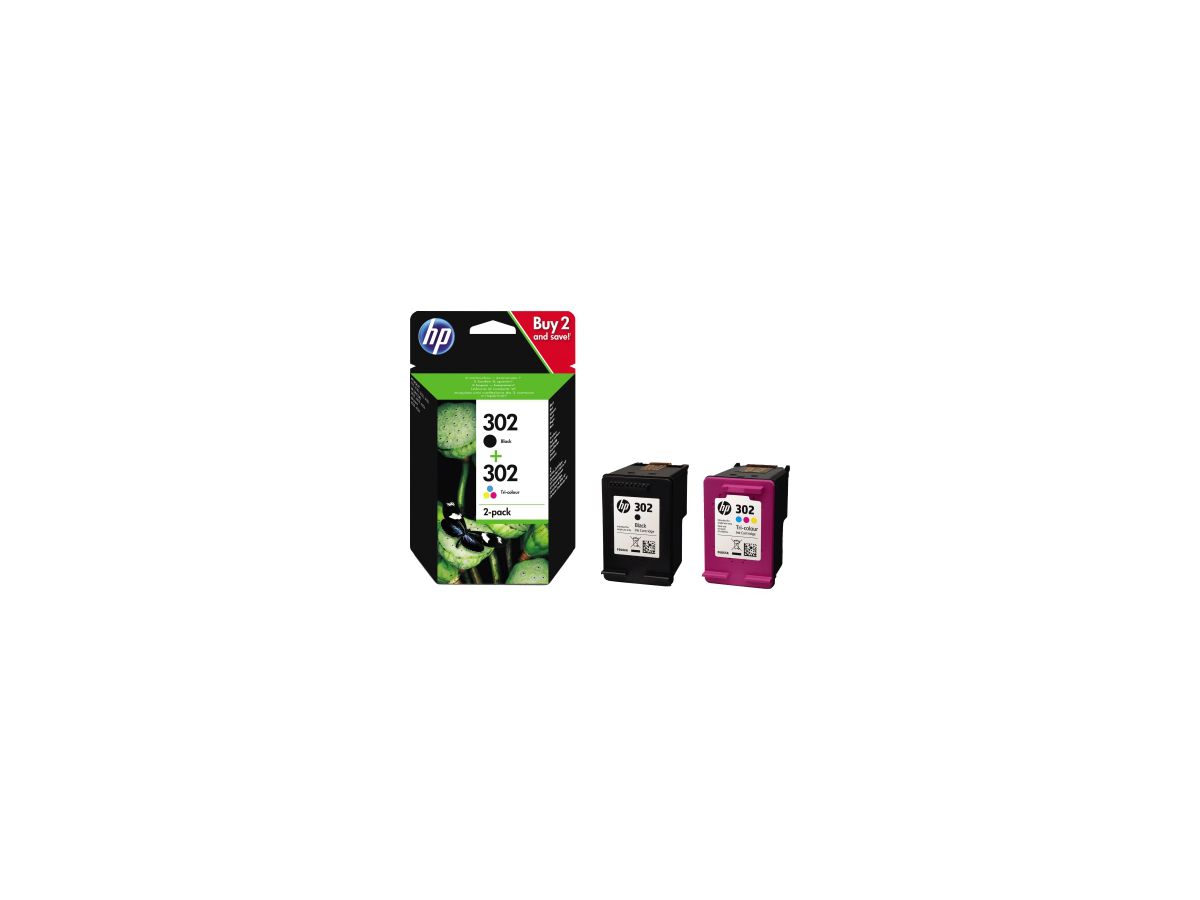 HP Tintenpatrone X4D37AE 302 sw+c/m/y 2 St./Pack.