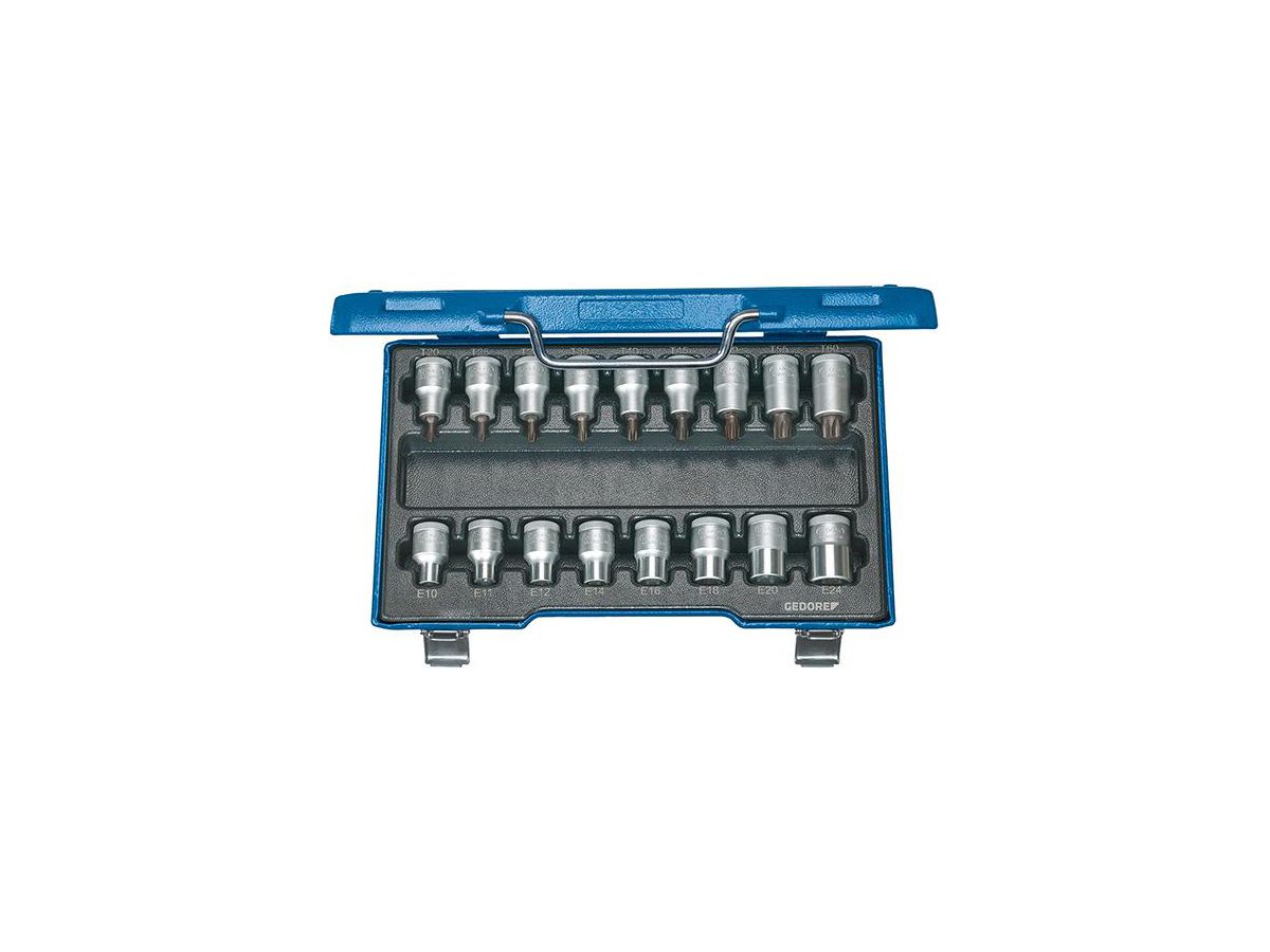 Screwdr.bit set 1/2" 17pc T20-60E10-24Gedore