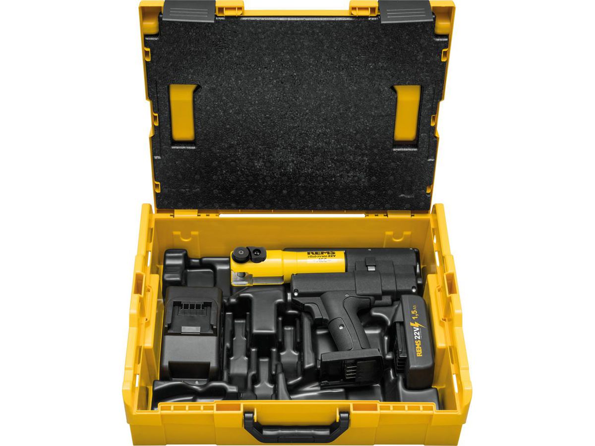REMS Mini-Press 22V ACC Basic-Pack, 1x1,5Ah Akku, L-Boxx, 578014 R220