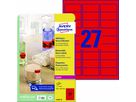 Avery Zweckform Etikett L6003-25 63,5x29,6mm neonrot 675 St./Pack.