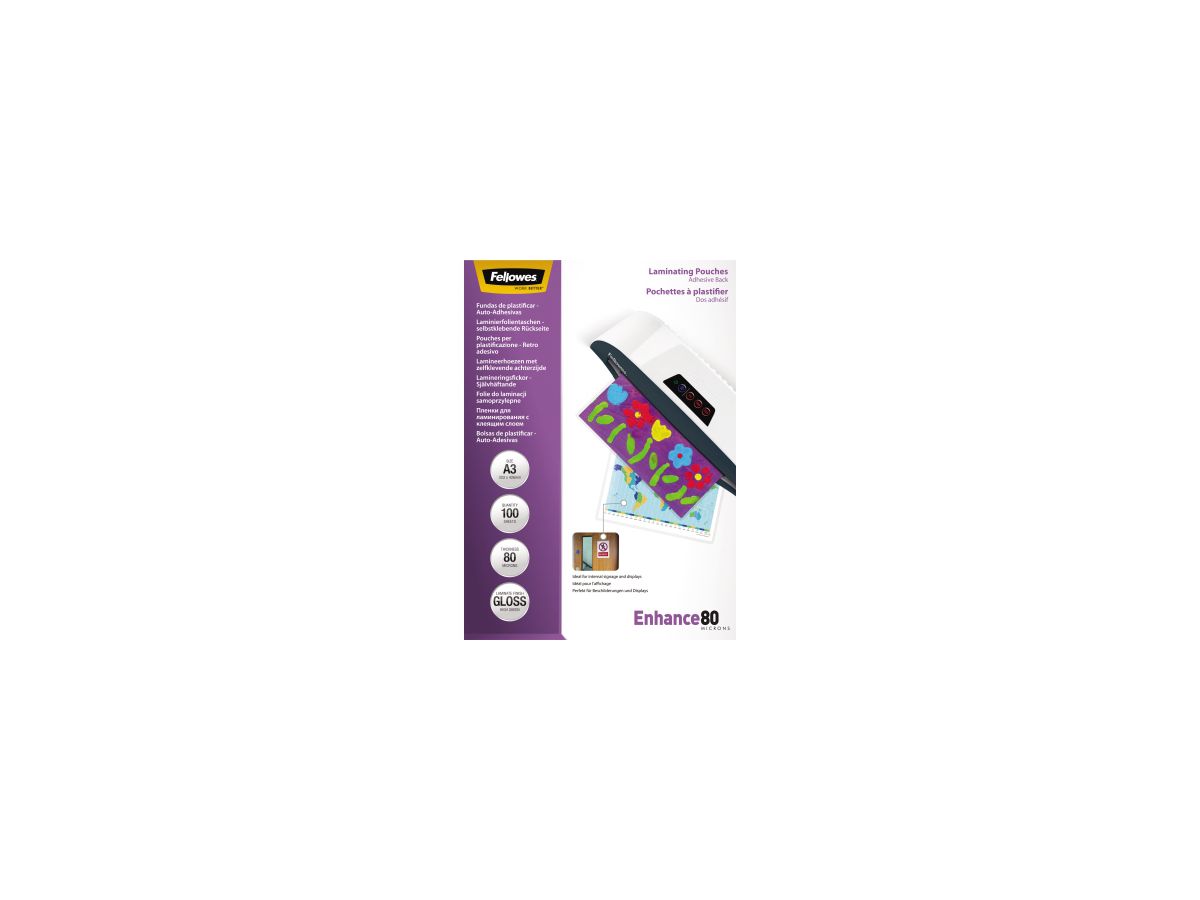 Fellowes Laminierfolie Enhance 80 53023 DIN A3 tr 100 St./Pack.