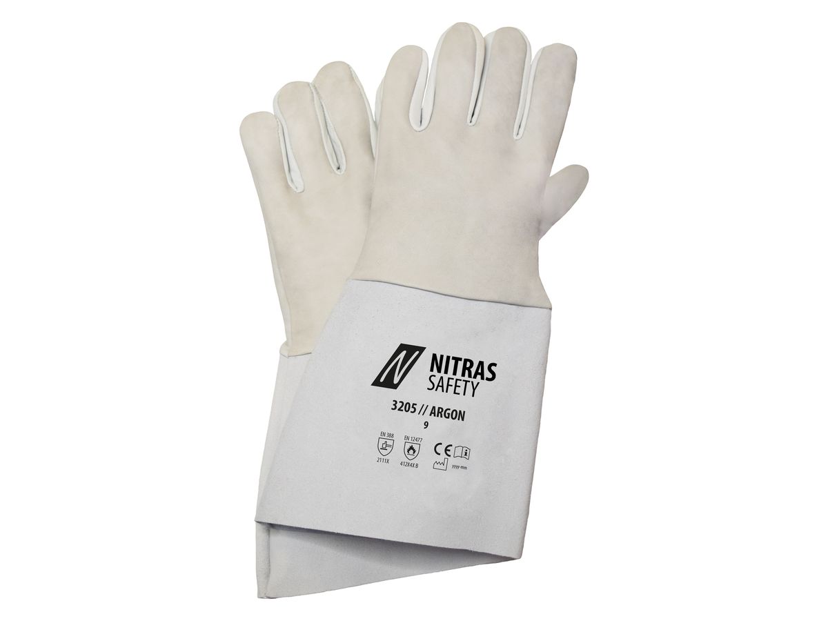 NITRAS Schweißer-Handschuh Argon Gr. 10, Nappaleder 3205