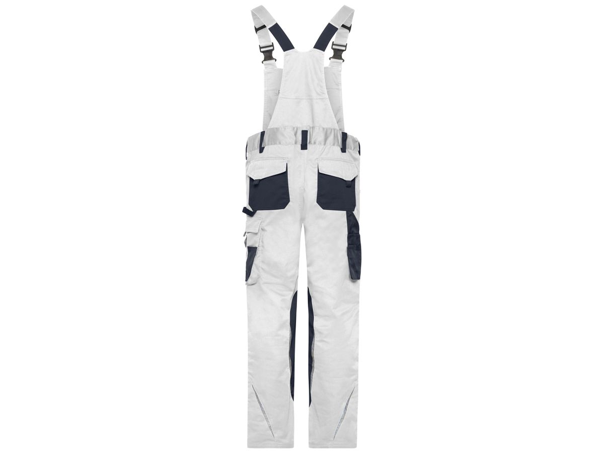 JN Workwear Pants with Bib JN1833 white/carbon Gr. 62