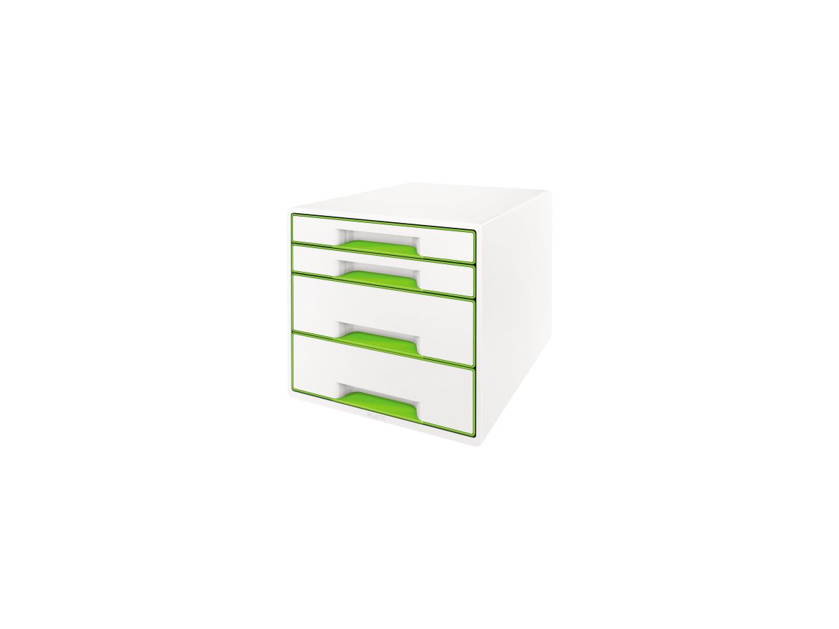 Leitz Schubladenbox WOW CUBE 52132044 4Schubfächer weiß/grün