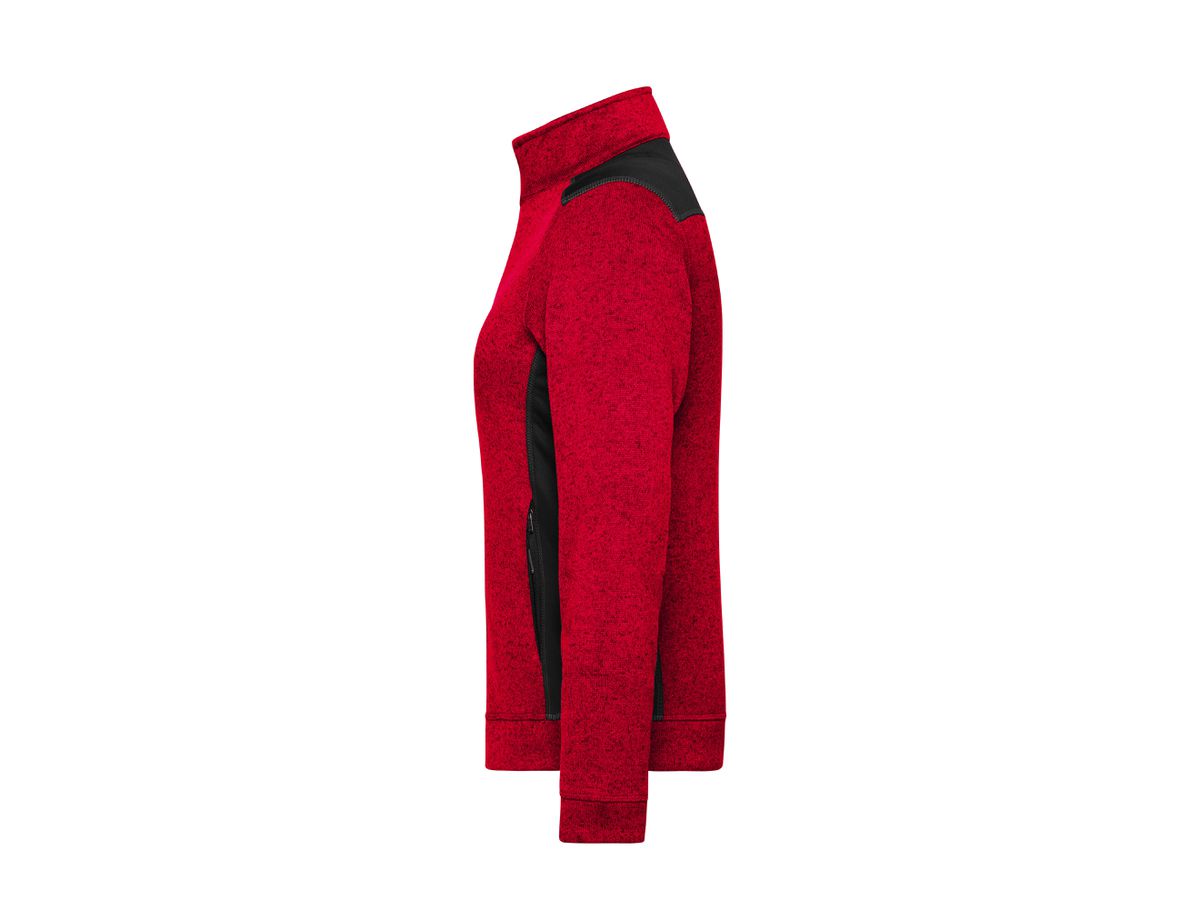 JN Strickfleece Jacke red-melange/black 100% Polyester 280g/m JN 861 Gr. XS
