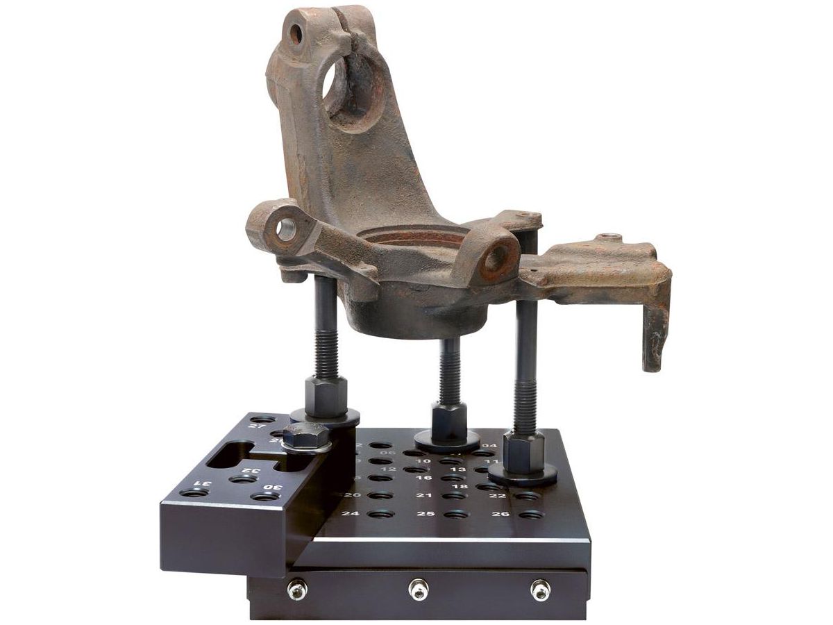 Universell einstellbare Press-Unterlage